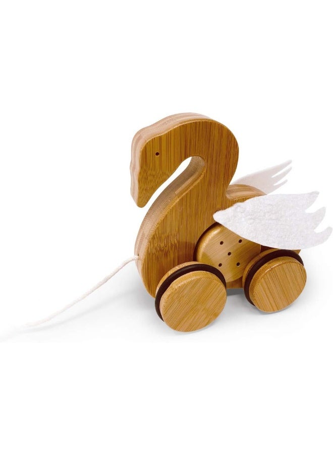 Kinderfeets Bamboo Push and Pull Animal Swan - Image 1