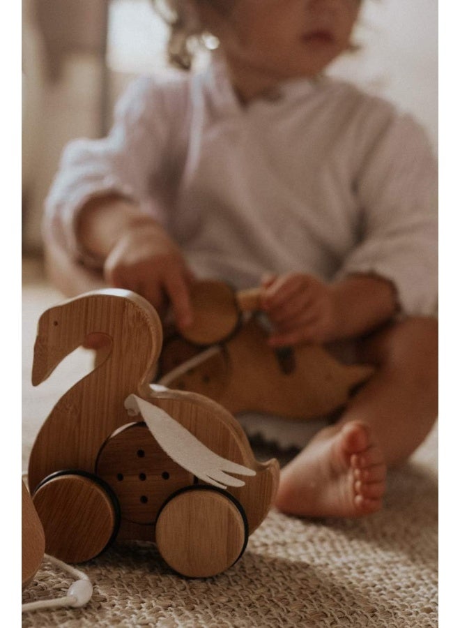 Kinderfeets Bamboo Push and Pull Animal Swan - Image 5