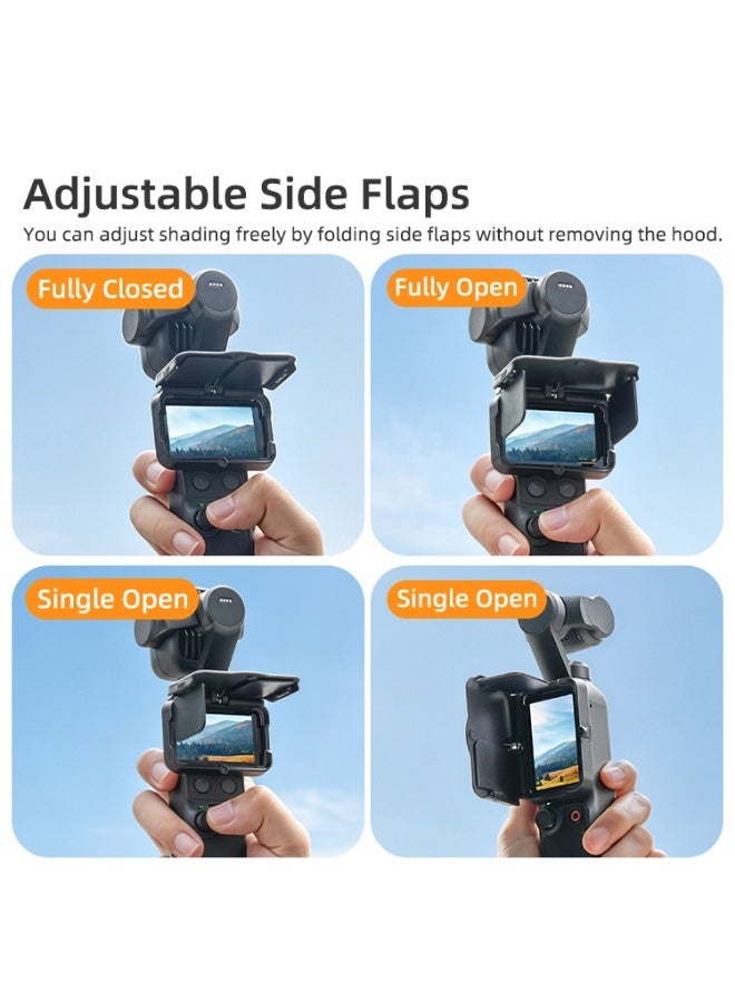 سني لايف غطاء شاشة وواقي شمس لـ Osmo Pocket 4P/4/3، غطاء مغناطيسي قابل للطي للكاميرا مع جوانب قابلة للتعديل، ملحقات حماية شاشة كاملة لكاميرا Pocket Gimbal - Image 4