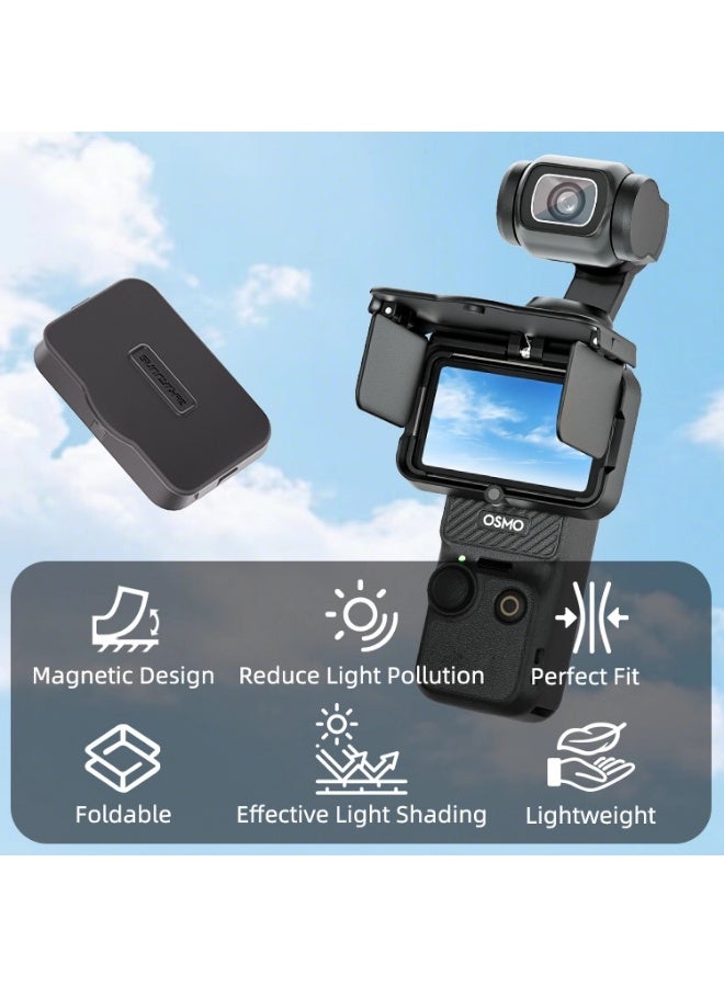 سني لايف غطاء شاشة وواقي شمس لـ Osmo Pocket 4P/4/3، غطاء مغناطيسي قابل للطي للكاميرا مع جوانب قابلة للتعديل، ملحقات حماية شاشة كاملة لكاميرا Pocket Gimbal - Image 2