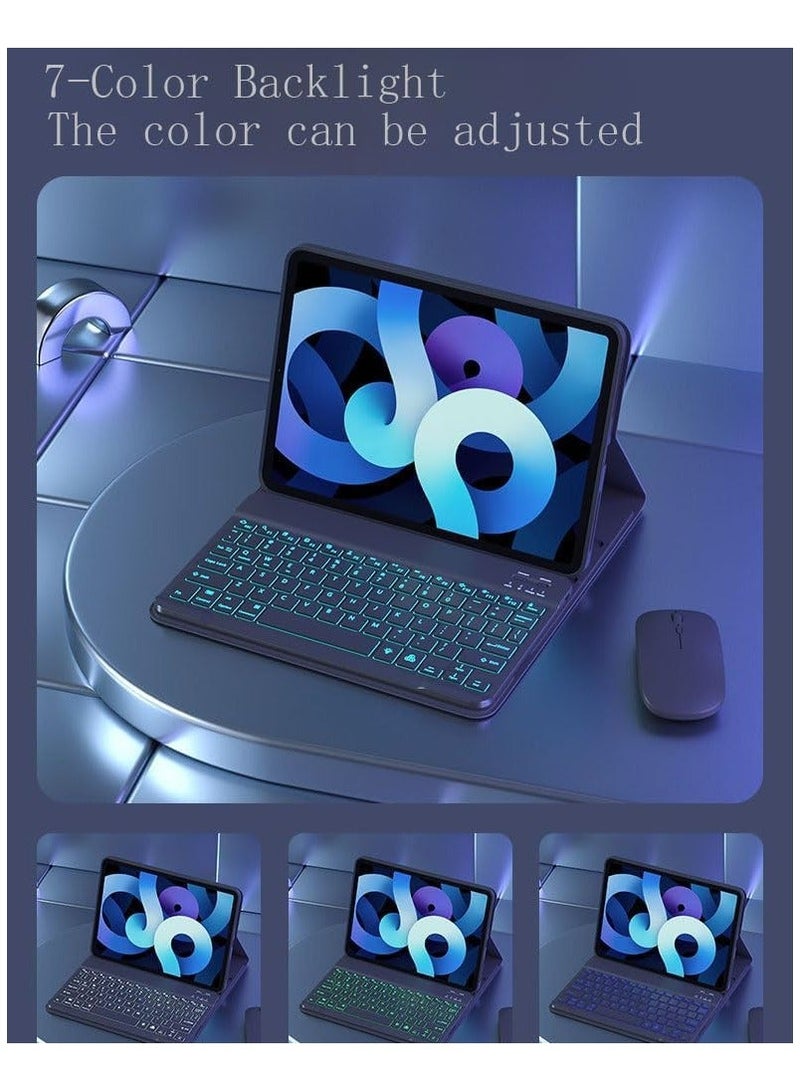 Backlight Keyboard Case for Honor Pad 9 2024 12.1 Inch,Multi-view Bracket,7-color Backlit Wireless Bluetooth with Mouse  - Image 3