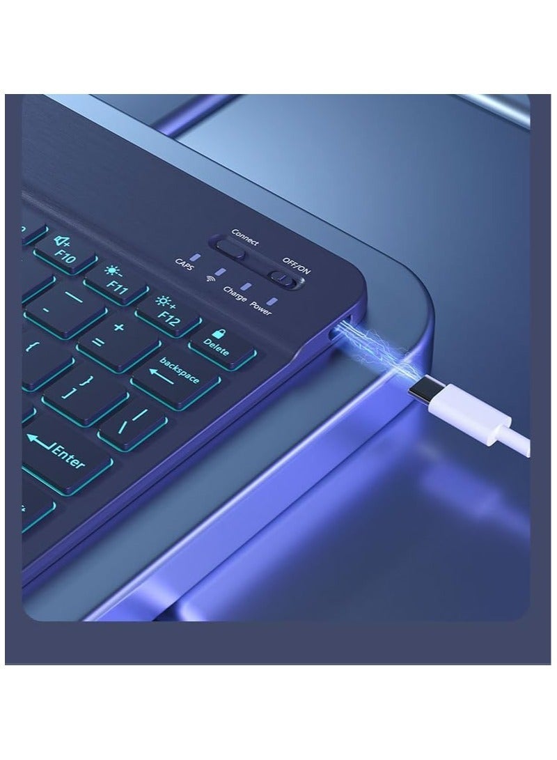 Backlight Keyboard Case for Honor Pad 9 2024 12.1 Inch,Multi-view Bracket,7-color Backlit Wireless Bluetooth with Mouse  - Image 4