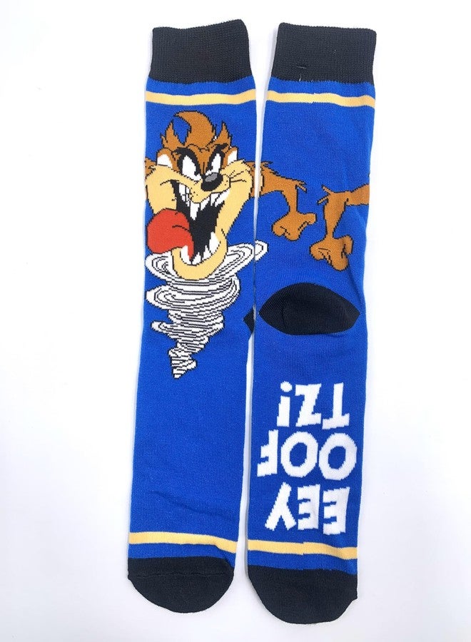 Hyp “Sock Talk” Looney Tunes 2 pack Men's Socks. 2 pair Tasmanian Devil Taz & Marvin the Martian -- Bottom Sole Text: EEY OOF TZ & Very Angry Men’s Shoe Size 6-12 - Image 4