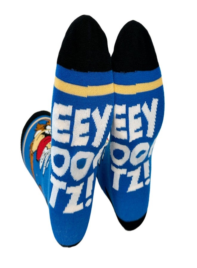 Hyp “Sock Talk” Looney Tunes 2 pack Men's Socks. 2 pair Tasmanian Devil Taz & Marvin the Martian -- Bottom Sole Text: EEY OOF TZ & Very Angry Men’s Shoe Size 6-12 - Image 3