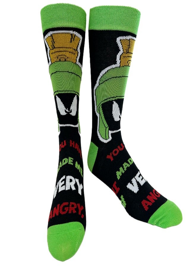 Hyp “Sock Talk” Looney Tunes 2 pack Men's Socks. 2 pair Tasmanian Devil Taz & Marvin the Martian -- Bottom Sole Text: EEY OOF TZ & Very Angry Men’s Shoe Size 6-12 - Image 5