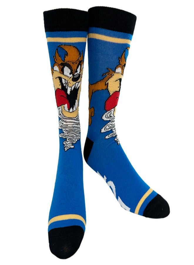Hyp “Sock Talk” Looney Tunes 2 pack Men's Socks. 2 pair Tasmanian Devil Taz & Marvin the Martian -- Bottom Sole Text: EEY OOF TZ & Very Angry Men’s Shoe Size 6-12 - Image 2