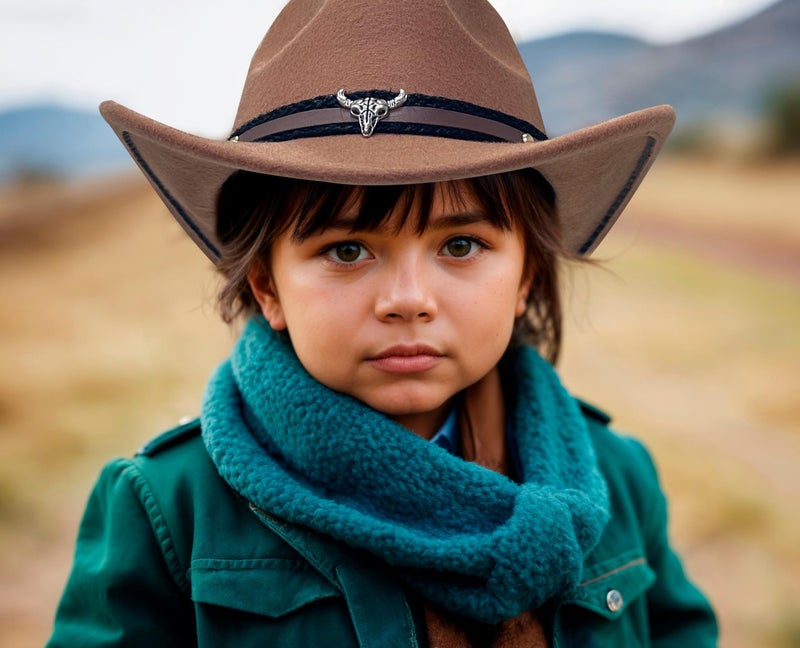 Jastore Baby Boys Girls Western Hats Toddler Cowboy Leather Buckle Felt Cowgirl Hat with Cowboy Red Bandanas (US, Age, 1 Year, 3 Years, Coffee) - Image 5