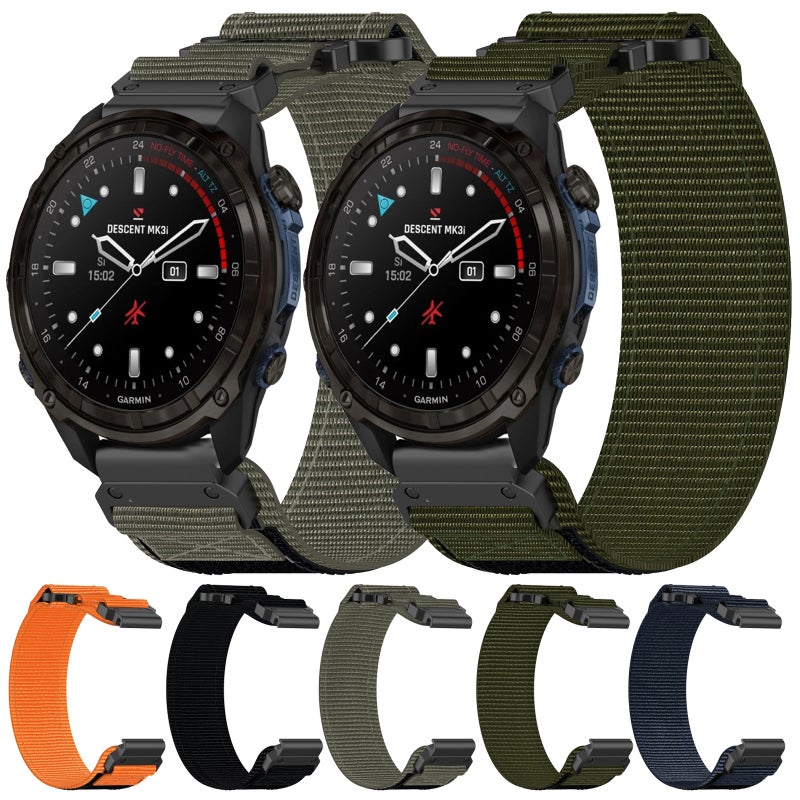 S-TOP For Garmin Descent Mk3 43mm 20mm Nylon Hook And Loop Fastener Watch Band(Orange) - Image 3