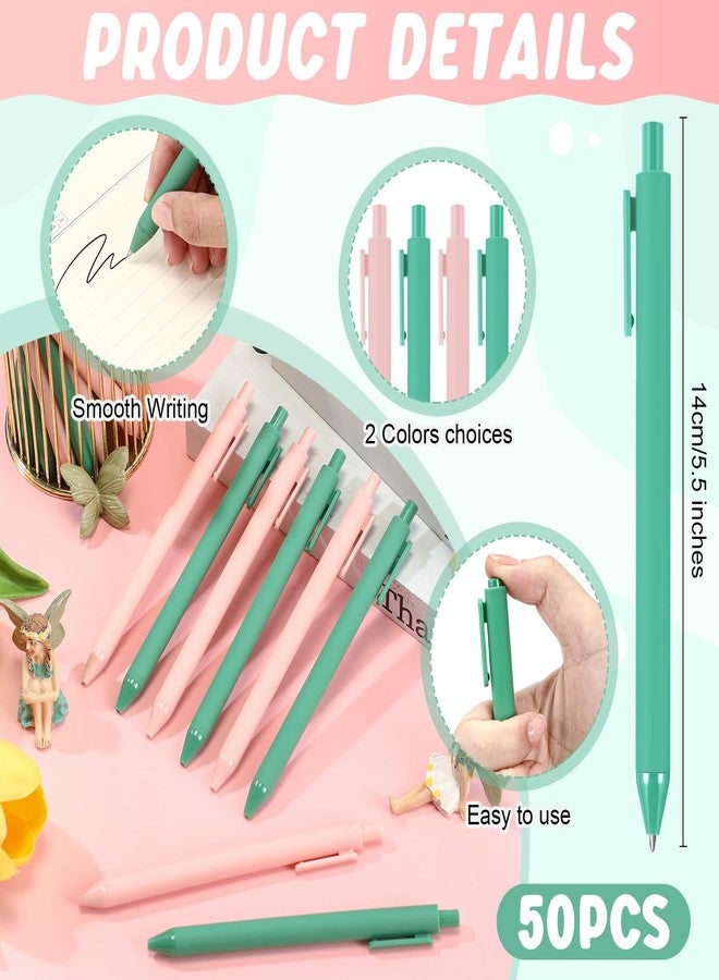 Dinifee 50 Pcs Pink and Green Ballpoint Pens Bulk Baby Shower Pens Set Writing 1.0 mm Medium Point Witch Party Favors for Guests Office School Wedding Gender Reveal Party Birthday Decorations - Image 2