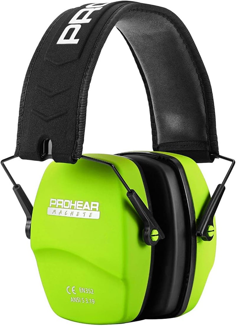 PROHEAR 016 واقي أذن للحماية سماعات أذن للأمان أثناء الرماية، NRR 26dB واقي سمع مع أكواب أذن منخفضة الحجم، واقيات أذن قابلة للطي مدمجة لنطاق البنادق، الصيد (أخضر فاكهي) - Image 1