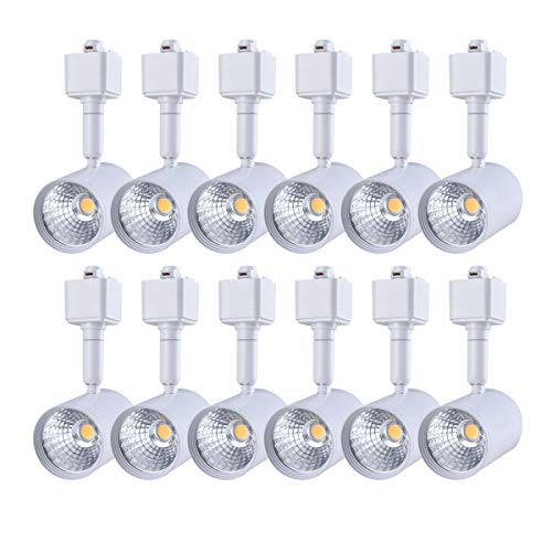 mirrea 12 Pack LED Track Lighting Heads Compatible with Single Circuit H Type Rail Ceiling Spotlight for Accent Task Wall Art Exhibition Lighting 6.5W White Painted (3000K Warm White) - Image 1