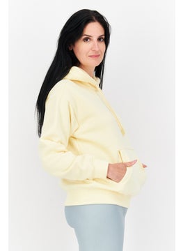 Champion Women Sportswear Fit Hooded Training Sweatshirt, Yellow  - Image 3