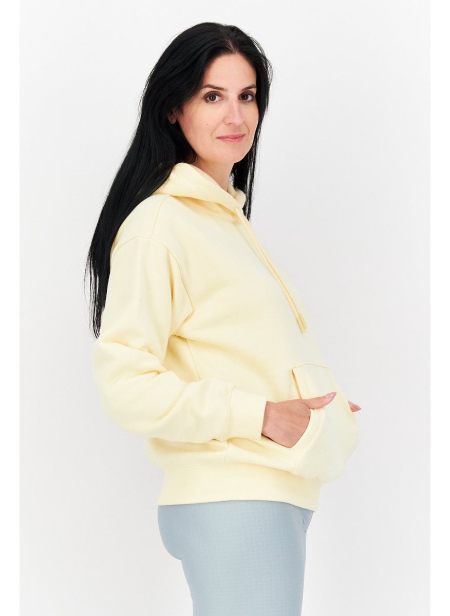 Champion Women Sportswear Fit Hooded Training Sweatshirt, Yellow  - Image 3