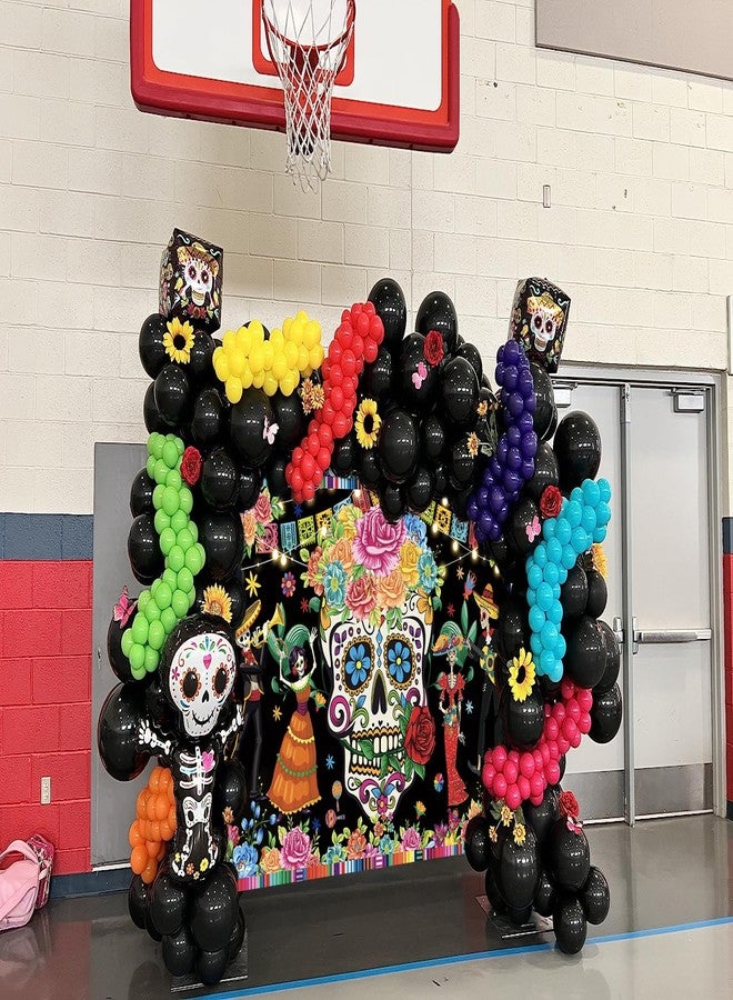 RUYI Day of The Dead Backdrop 7x5FT Sugar Skull Flowers Dia DE Los Muertos Photography Background Mexican Fiesta Themed Baby Shower Birthday Party Decoration Supplies Photo Props - Image 5