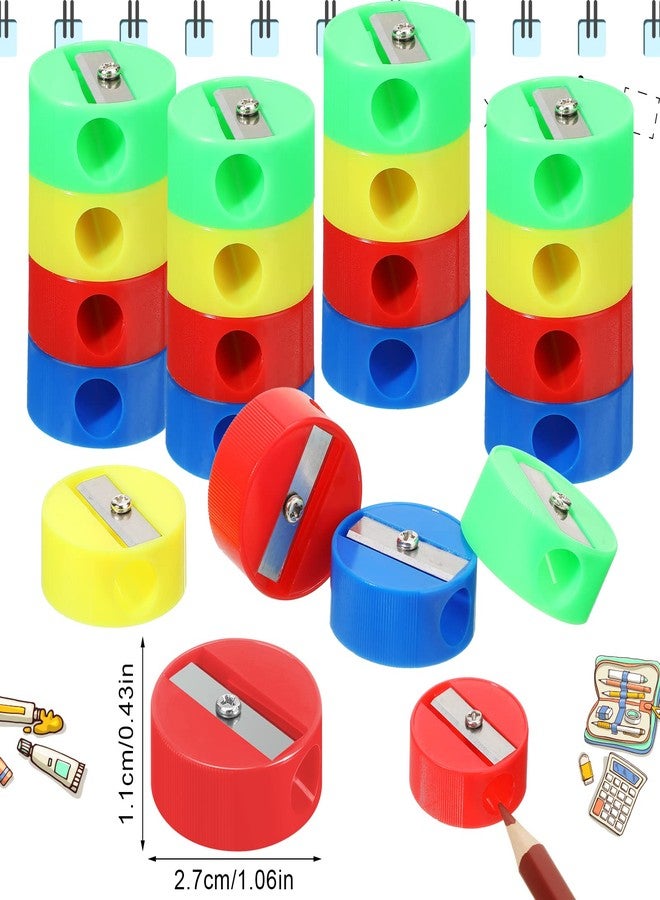 Fainne 200 Pcs Pencil Sharpeners Bulk, Mini Manual Pencil Sharpeners Handheld Small Pocket for Office Supplies Goodie Bags and Gifts, Multicolor (Round) - Image 2
