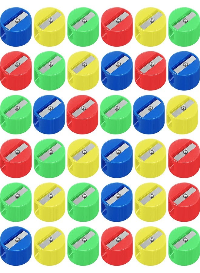 Fainne 200 Pcs Pencil Sharpeners Bulk, Mini Manual Pencil Sharpeners Handheld Small Pocket for Office Supplies Goodie Bags and Gifts, Multicolor (Round) - Image 1