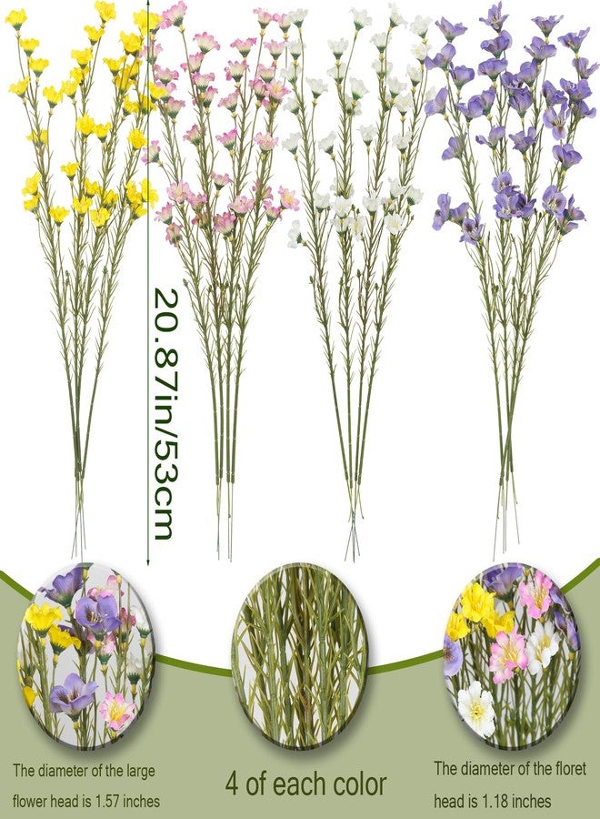 CITYES 16pcs Artificial Flower Yellow, White and Pink cat face Orchid Combination - Image 2