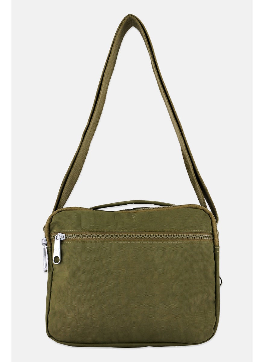 I Love Fashion Women Brand Logo Cross Body Bag 23 L x 18 H x 11 W cm, Olive  - Image 2