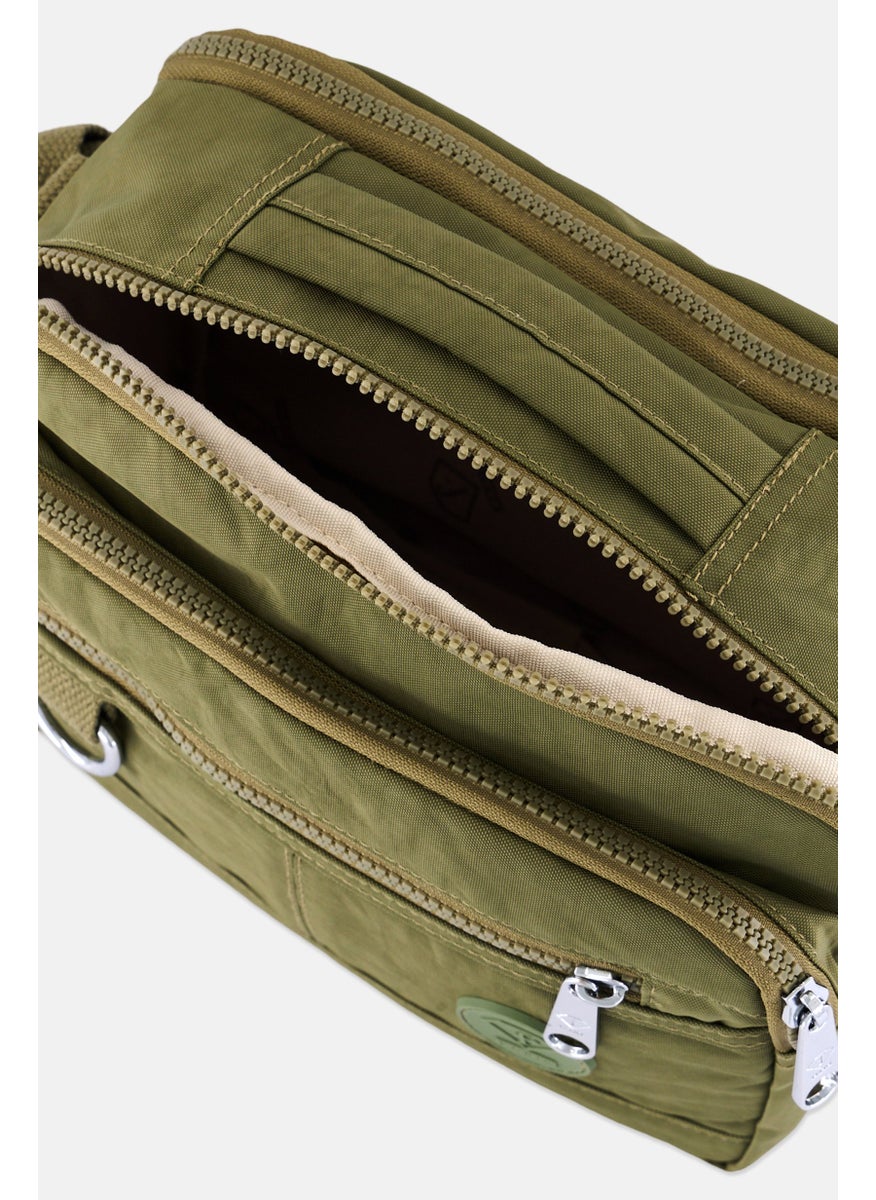 I Love Fashion Women Brand Logo Cross Body Bag 23 L x 18 H x 11 W cm, Olive  - Image 3