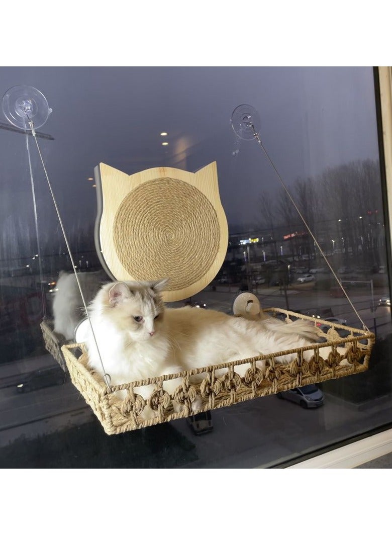 A.M Cat Hammock, Balcony Window, Cat Hammock, Pet Cat Bed, Cat Perch Accessories, with Scratcher - Image 1