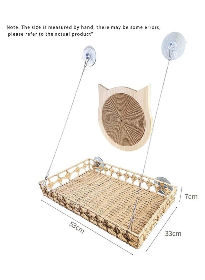 A.M Cat Hammock, Balcony Window, Cat Hammock, Pet Cat Bed, Cat Perch Accessories, with Scratcher - Image 2