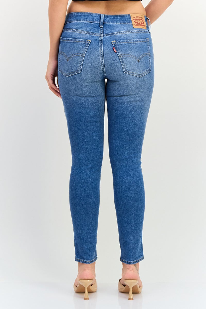 Levi's Women Skinny Fit Washed Stretchable Jeans, Blue - Image 4