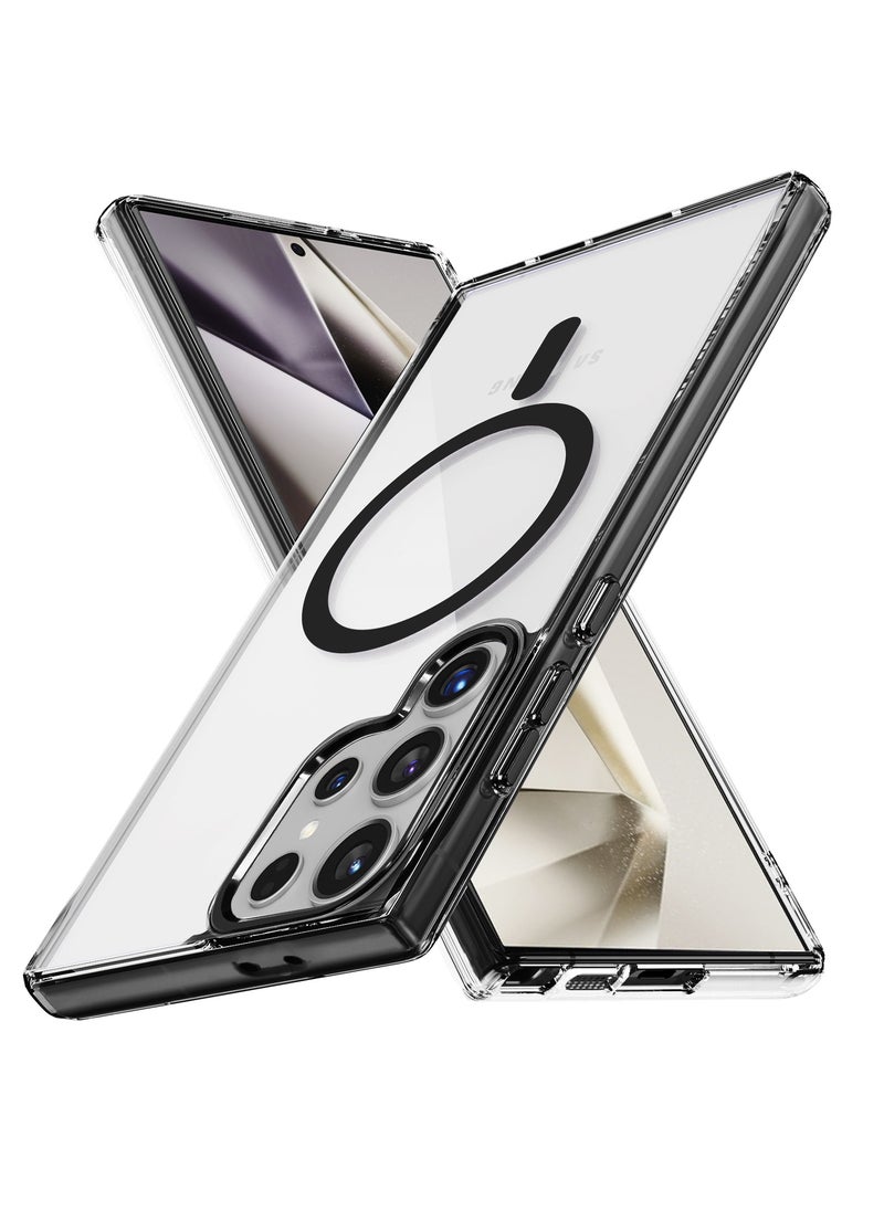ICARLUS For Samsung Galaxy S24 Ultra Case Compatible with MagSafe TPU+PC Anti-Scratch Cover - Black  - Image 2
