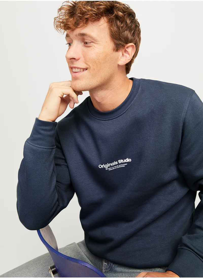 جاك اند جونز Logo Crew Neck Sweater