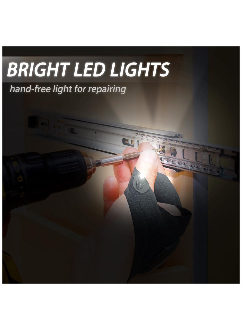 Generic 1 Pair Led Flashlight Gloves Half Finger Gloves with Lights Night Fishing Gloves Night Running Lights Gloves Dad Men Gift  - Image 3