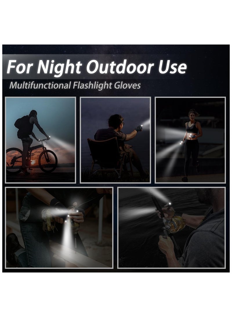 Generic 1 Pair Led Flashlight Gloves Half Finger Gloves with Lights Night Fishing Gloves Night Running Lights Gloves Dad Men Gift  - Image 4