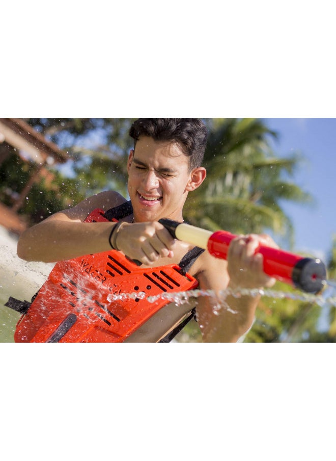 Stream Machine Water Tag Set, Water Launcher for Outdoor Games and Swimming Pool Toy for Kids and Adults, with Two Stream Machine Water Guns & Two Vests, Multicolor (80020)