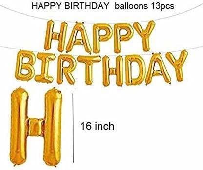 HEMITO Solid Happy Birthday Golden Foil Letter Balloons(13 foil latter 1 pack) With 30 Pic Black Gold Balloons And 2 Pcs Golden Metallic Fringe Shiny Curtains Balloon (Gold, Black, Pack of 45). - Image 3