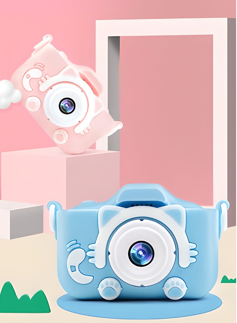 AROAQ Kids Camera, HD 1080p Shockproof Children Video Camera, Portable Mini  Dual Camera Toy, Multiple Functions Digital Camera For Girls Boys, (x5s HD dual camera rainbow pink cat+32g card+card reader) - Image 2