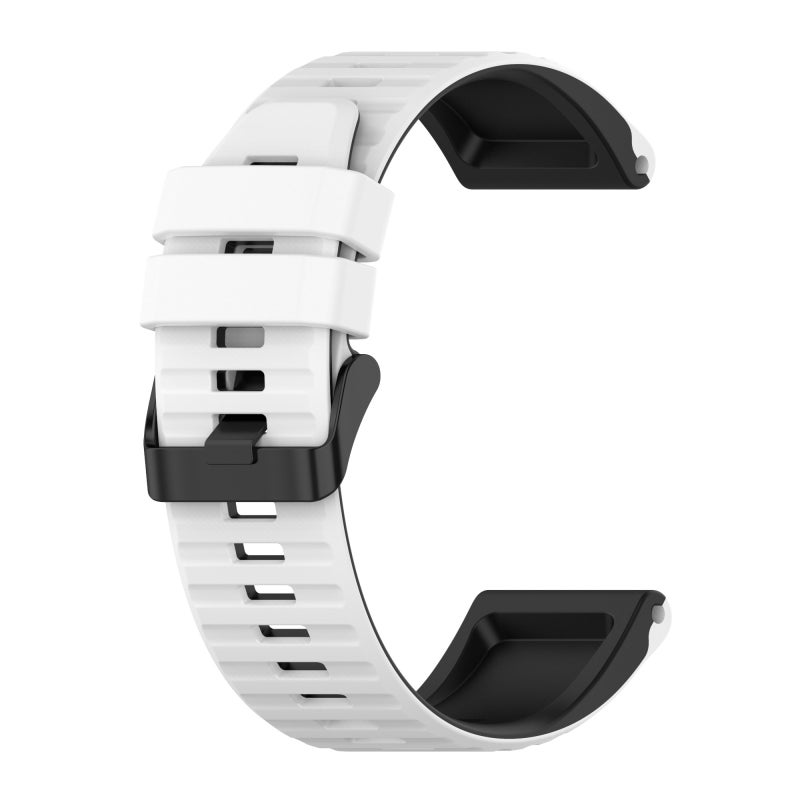 S-TOP For Garmin Fenix 3 26mm Silicone Mixing Color Watch Band(White+Black) - Image 1