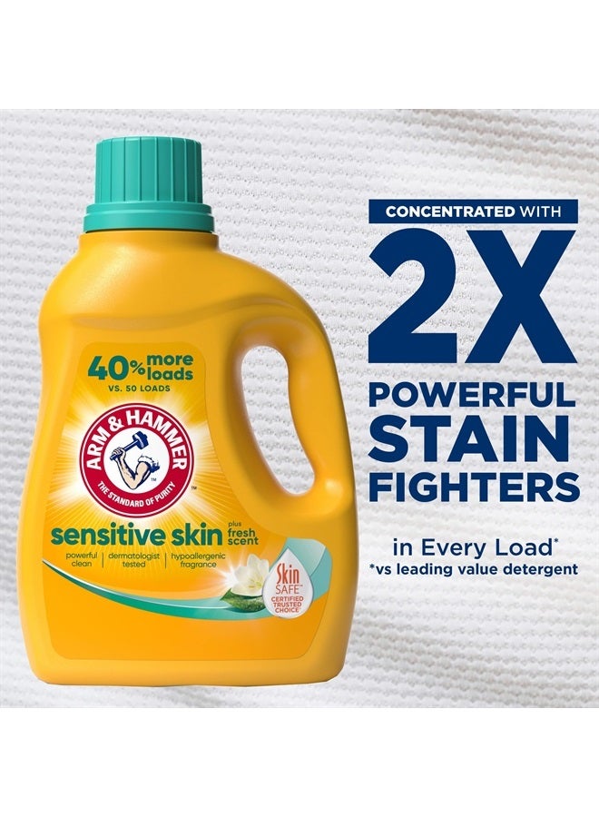Arm & Hammer Sensitive Skin Plus Fresh Scent, 105 Loads Liquid Laundry Detergent, 105 Fl oz - Image 3