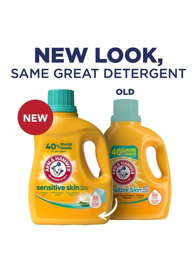 Arm & Hammer Sensitive Skin Plus Fresh Scent, 105 Loads Liquid Laundry Detergent, 105 Fl oz - Image 2