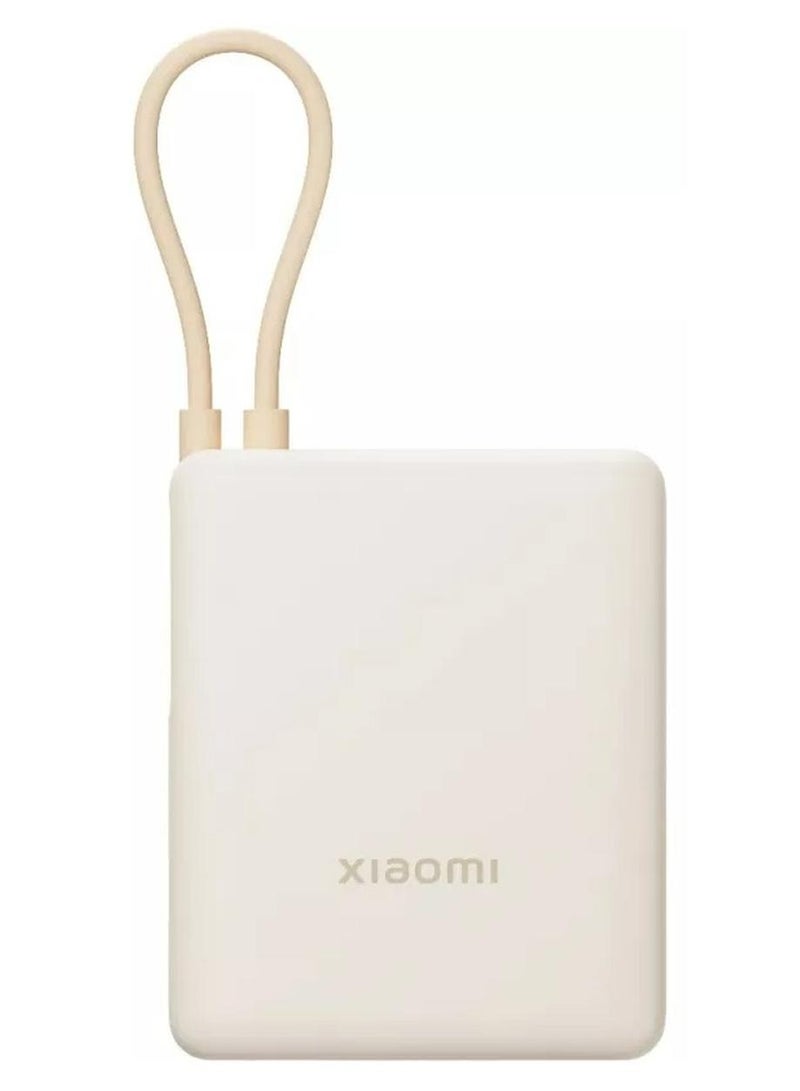 Xiaomi 10000 mAh 33W Power Bank With Built-in Cable – Fast Charging, Compact And Portable, BHR9333GL - White - Image 1