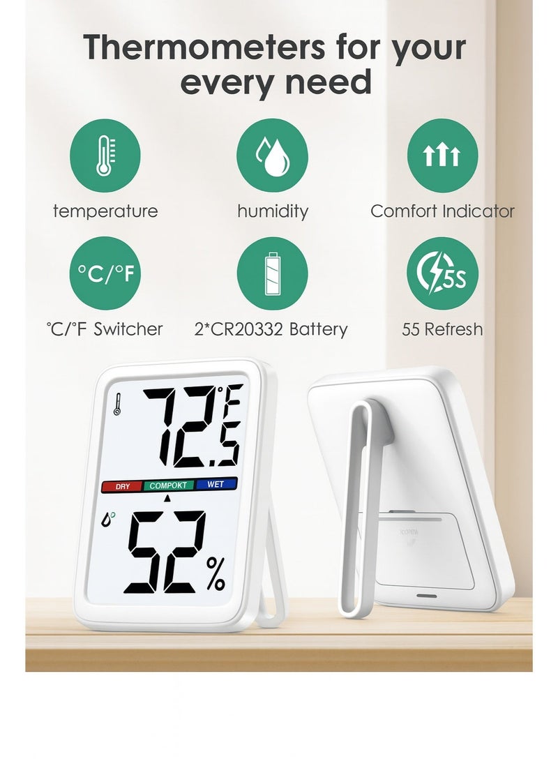 Humidity Meter Digital Thermometer for Room, Humidity Sensor Temperature and Humidity Gauge for Baby Nursery, Bedroom - Image 3