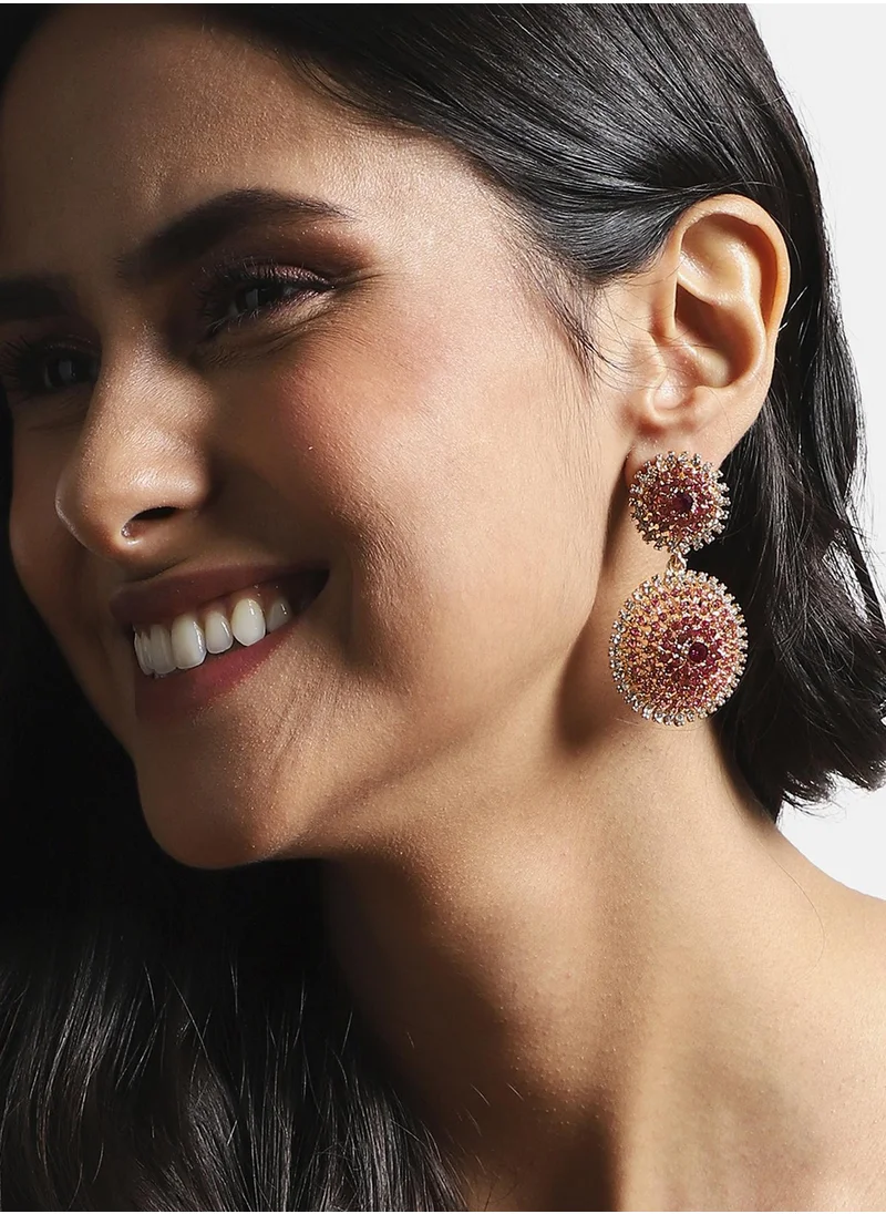 SOHI Crystal Cluster Drop Earrings