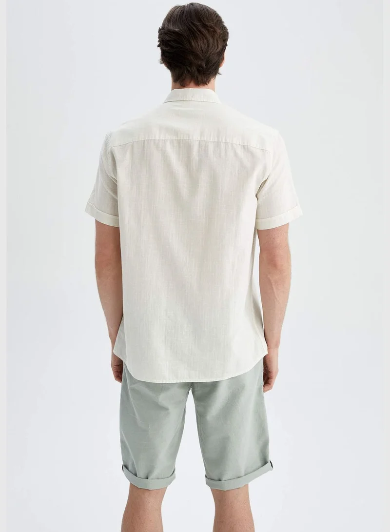 DeFacto Short Sleeve Modern Fit Button Down Polo Neck Shirt