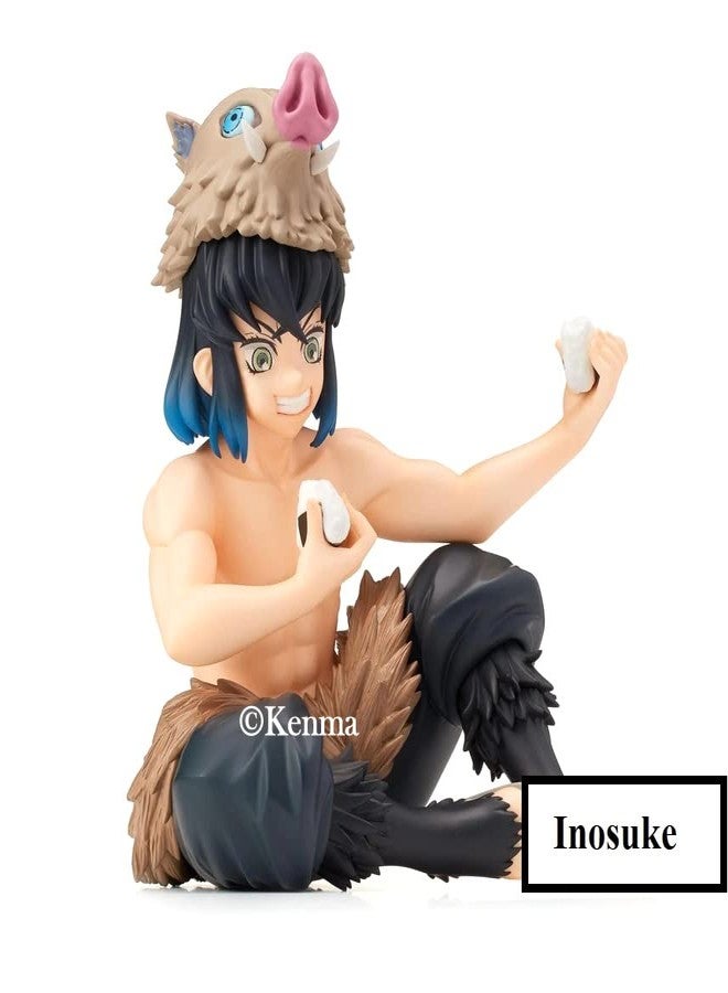 KENMA Demon Slayer Inosuke Hashibira Perching Sitting Eating Action Figure Kimetsu no Yaiba PM Perching Anime Figure Weeb Manga Collectible | 15 cms | - Image 5