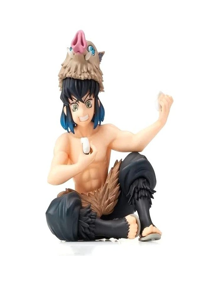 KENMA Demon Slayer Inosuke Hashibira Perching Sitting Eating Action Figure Kimetsu no Yaiba PM Perching Anime Figure Weeb Manga Collectible | 15 cms | - Image 1