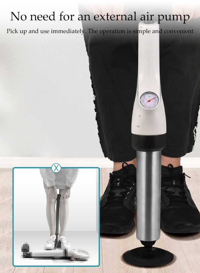 DUNISO مكبس هواء للمرحاض لتصريف المياه، مضخة هواء عالية الضغط مع بارومتر بصري، مزيل انسداد المرحاض، مكابس فك انسداد المرحاض للحمام، المراحيض، الحوض، المطبخ، تصريف الأرض، الدش، حوض الاستحمام - Image 5