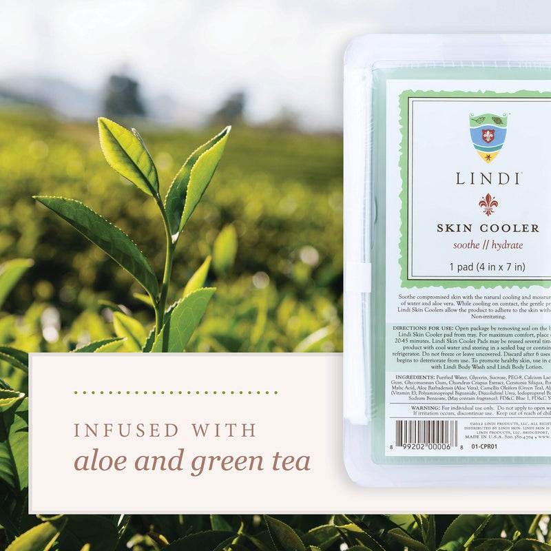 LINDI SKIN Cooler Pad - Cooling Hydro-Gel Formulated to Reduce Redness and Inflammation - Infused with Aloe Vera and Green Tea to Sooth & Relieve Radiation Burns (1 Pack, 4x7 inch) - Image 5