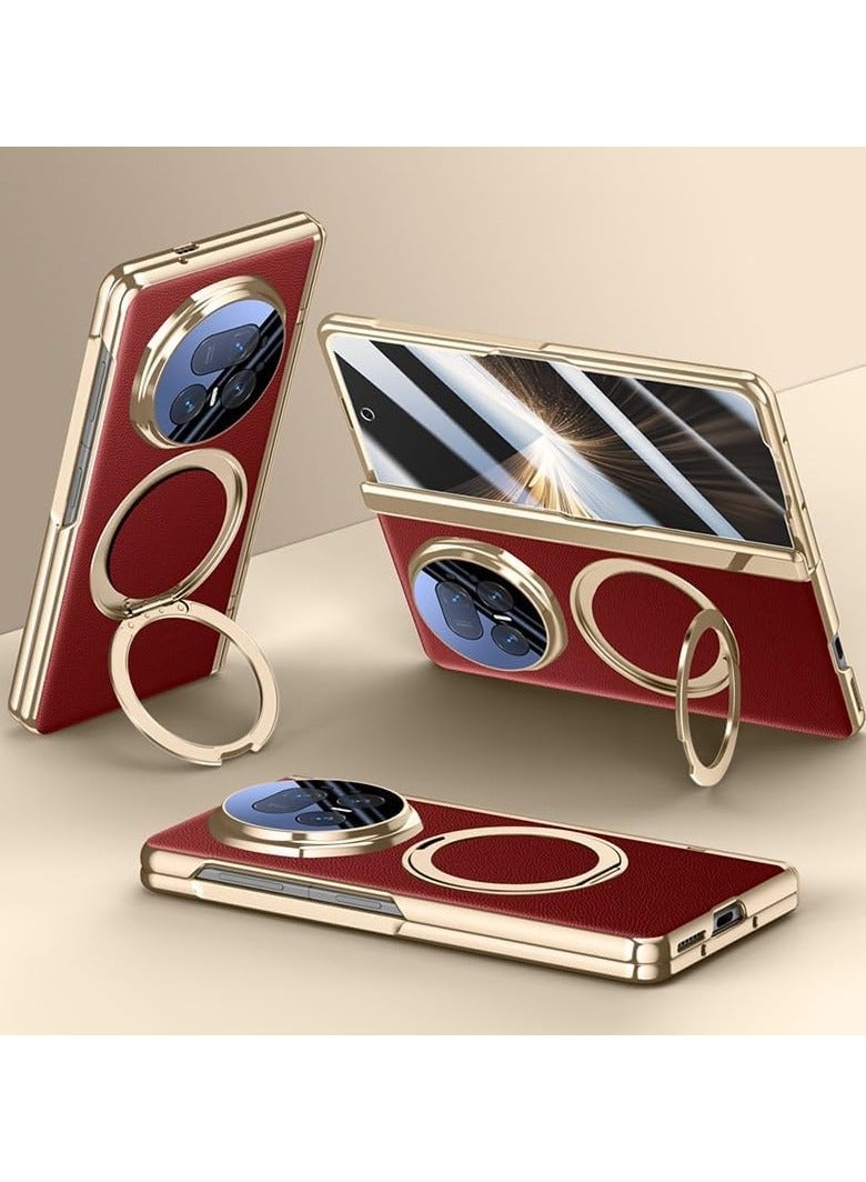 general Honor Magic V5 5G Magnetic Case 【Built-in Screen Protector】 【Wireless Charging】 【Built-in Camera Protector】 Leather Case 360° Rotatable Stand - Image 1