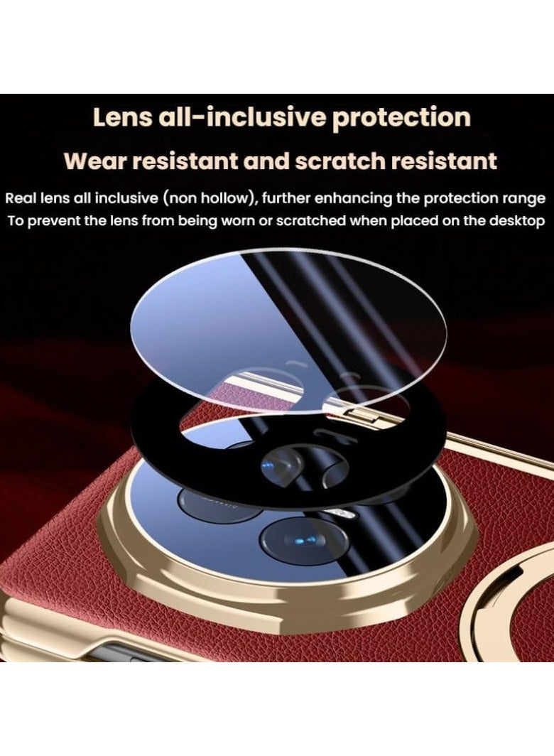 general Honor Magic V5 5G Magnetic Case 【Built-in Screen Protector】 【Wireless Charging】 【Built-in Camera Protector】 Leather Case 360° Rotatable Stand - Image 3