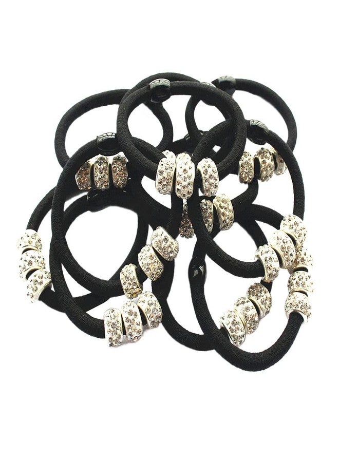 Ruihfas 10Pcs Lady Girls Shiny Rhinestone Rubber Band Hair Rings Korean Hair Accessories Hair Ropes Ponytail Holder - Image 1