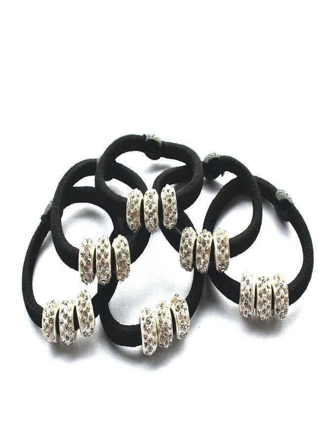Ruihfas 10Pcs Lady Girls Shiny Rhinestone Rubber Band Hair Rings Korean Hair Accessories Hair Ropes Ponytail Holder - Image 2
