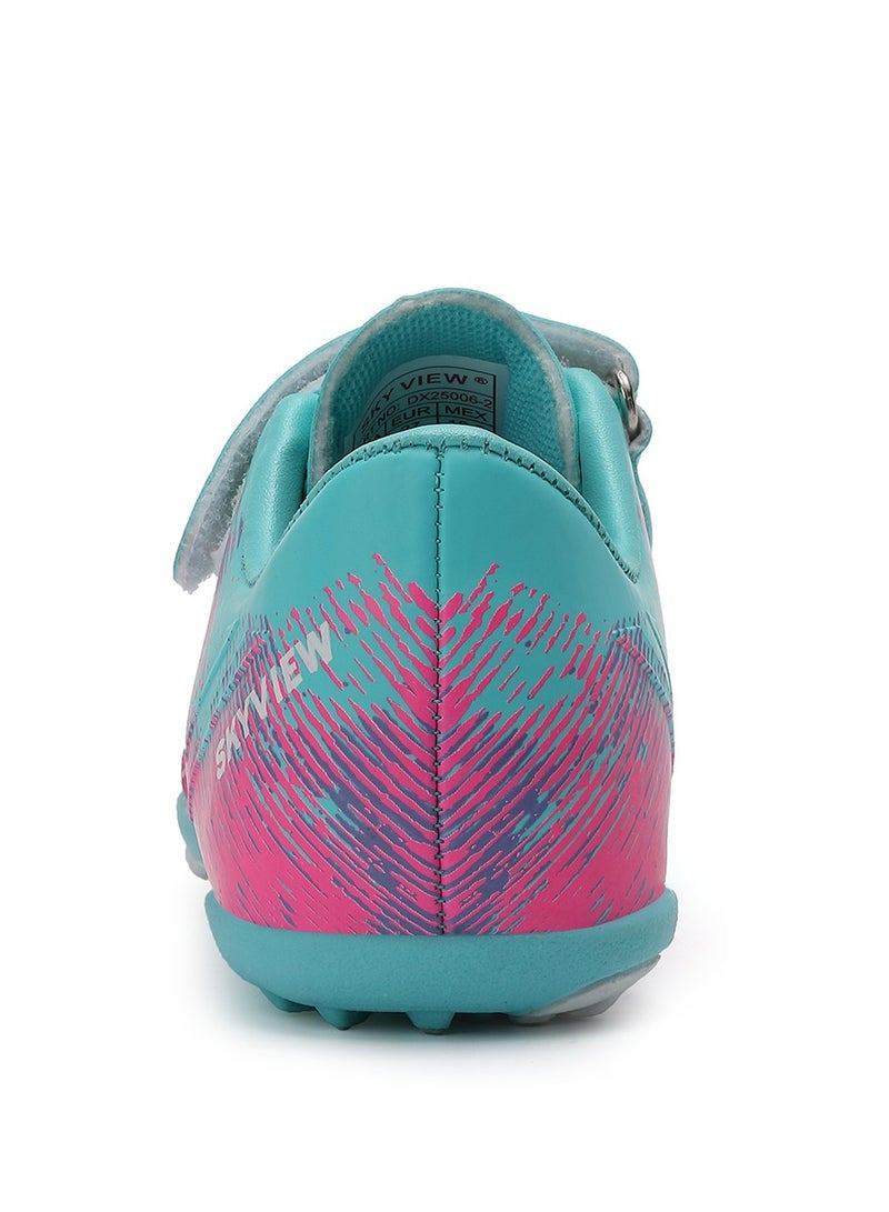 SKY VIEW Boys And Girls Soccer Cleats Turf Soccer Shoes For Kids Indoor Outdoor Children Unisex Football Boots IC or IN Flat Wide Training Sneaker Blue Pink - Image 4