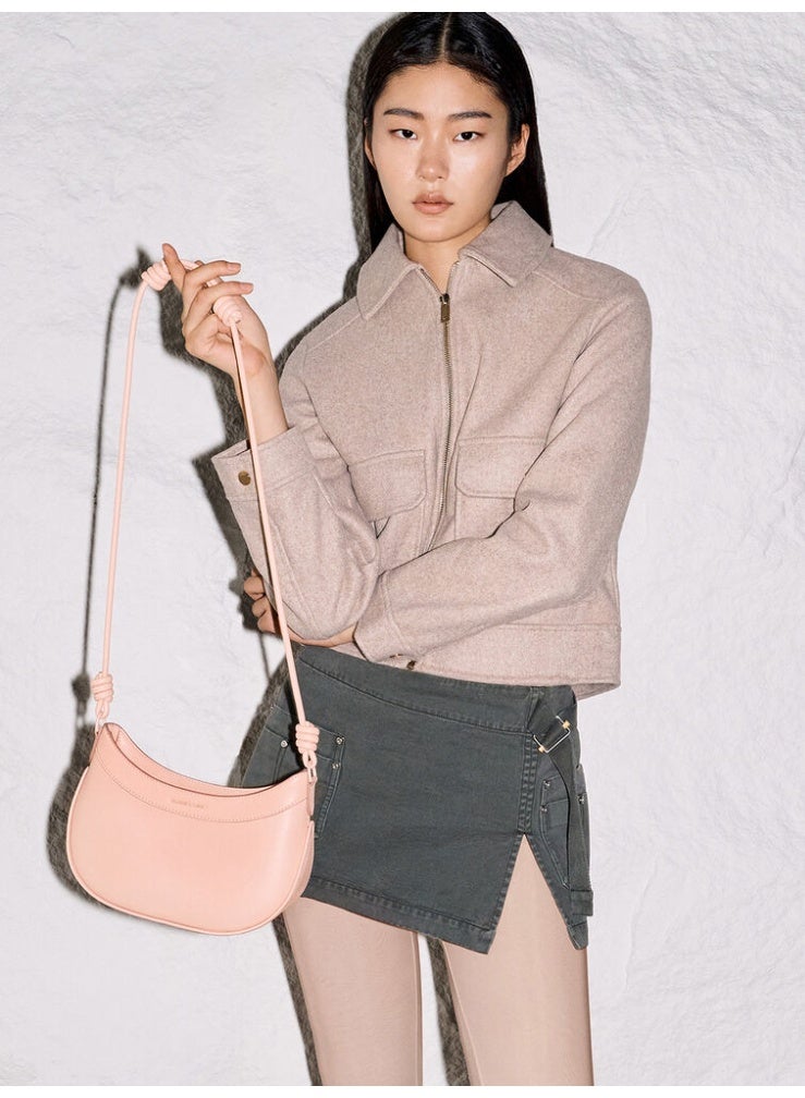 Charles & Keith Sabine Knotted-Strap Curve Shoulder Bag - Image 2